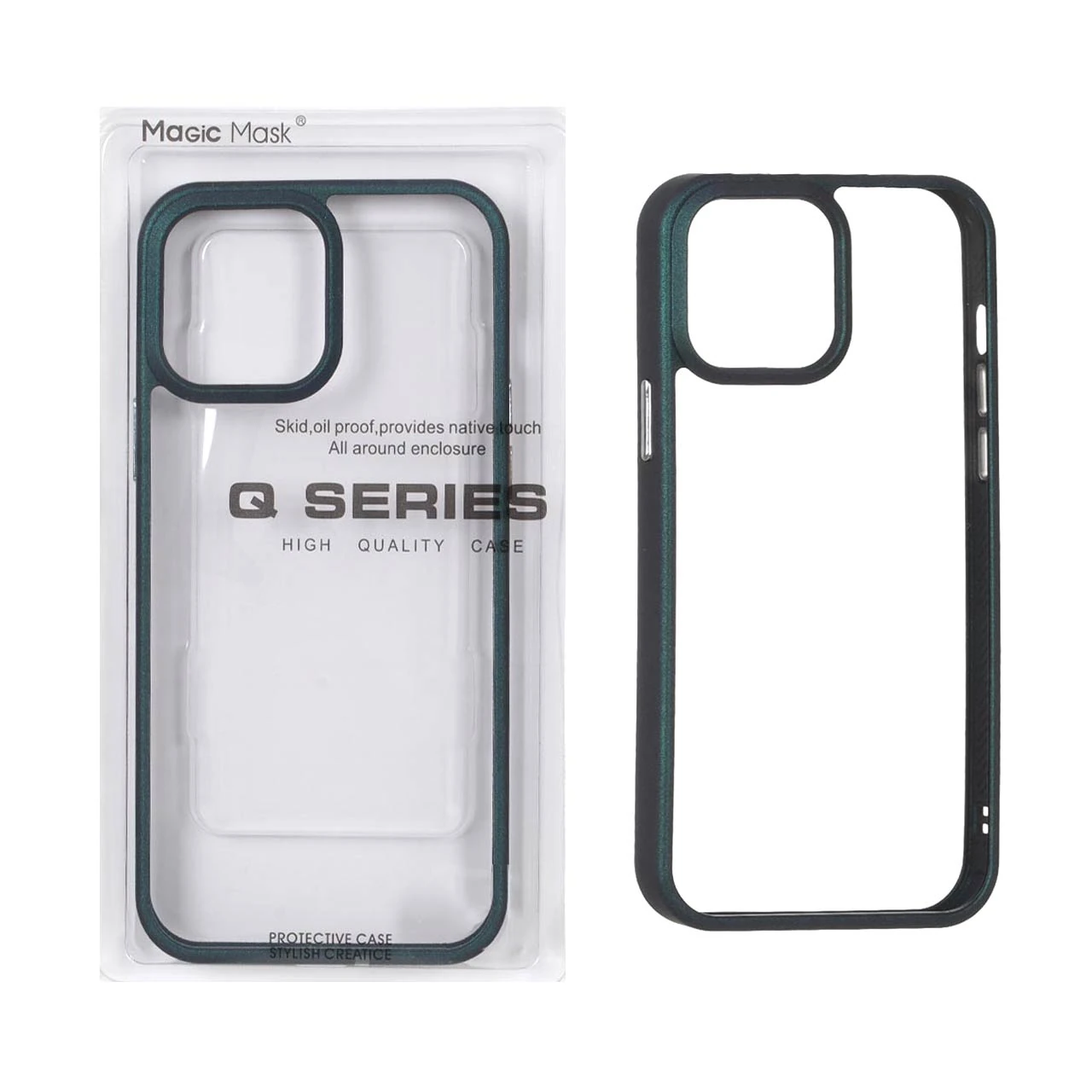 قاب اورجینال Q Series شفاف Ice مدل Apple iPhone 14 Pro - سبز (پک دار)